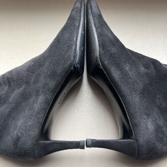 Ralph Lauren Black Suede Leather Ankle Boots Side Zip & Buckle Women’s Size 9 B - Picture 5 of 16